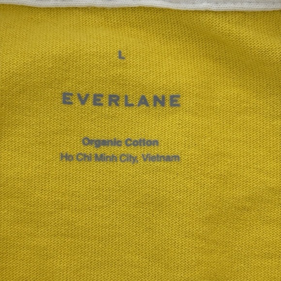 Everlane Rugby Shirt Women's Large Top Marigold Yellow Collar‎ Cotton Polo Boxy - Picture 6 of 12